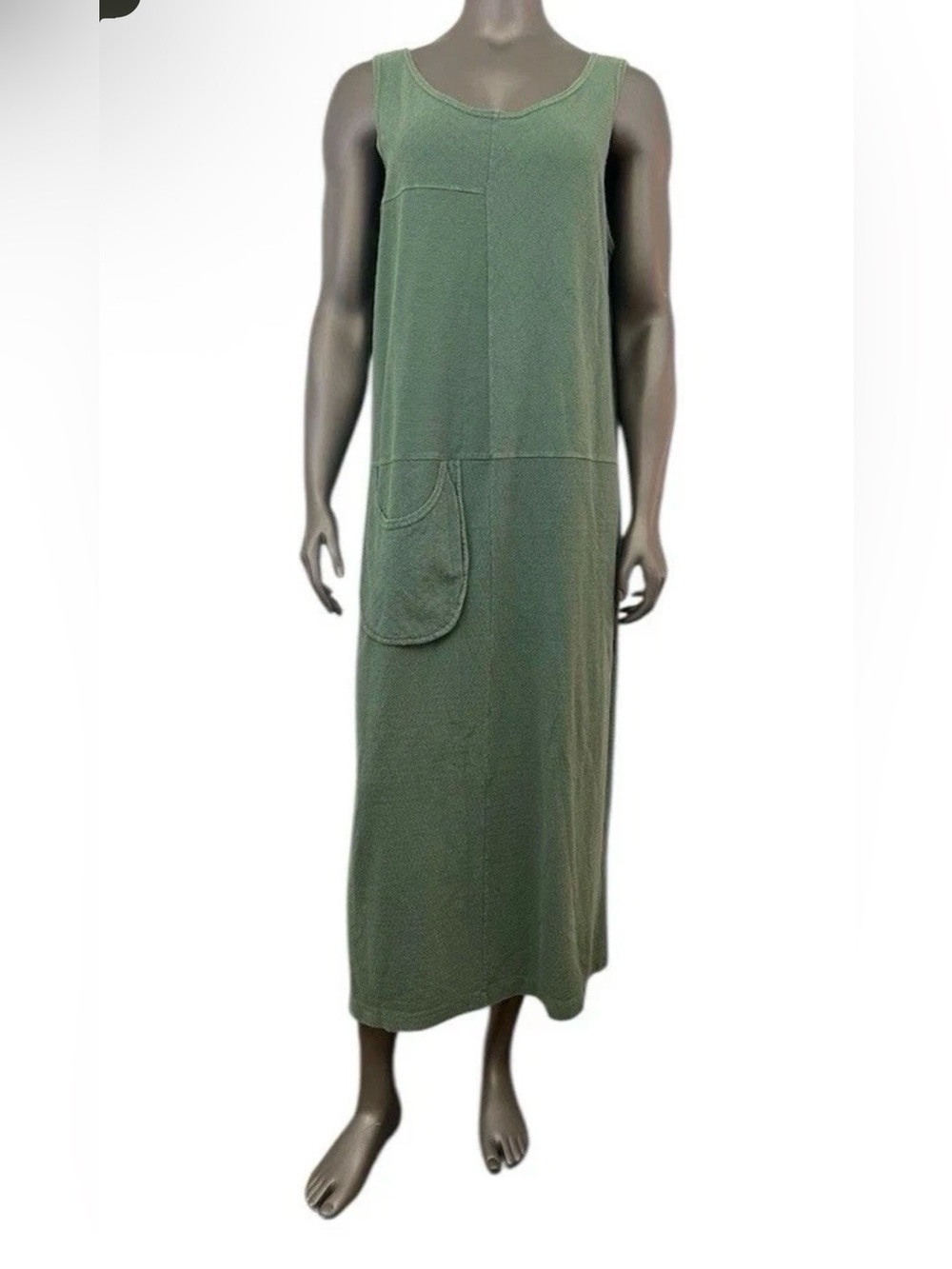 Odile Dress L Green Midi Summer Textured‎ Cotton